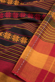 Black Handloom Dhaniakhali Cotton Saree - Avishya