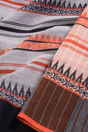 Grey Handloom Dhaniakhali Cotton Saree - Avishya