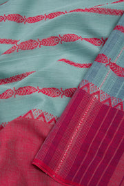 Blue Handloom Dhaniakhali Cotton Saree - Avishya