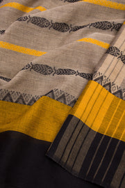 Grey Handloom Dhaniakhali Cotton Saree - Avishya