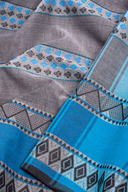Grey Handloom Dhaniakhali Cotton Saree - Avishya