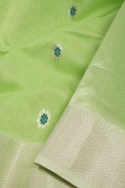 Green Handloom Maheshwari Saree 10068877