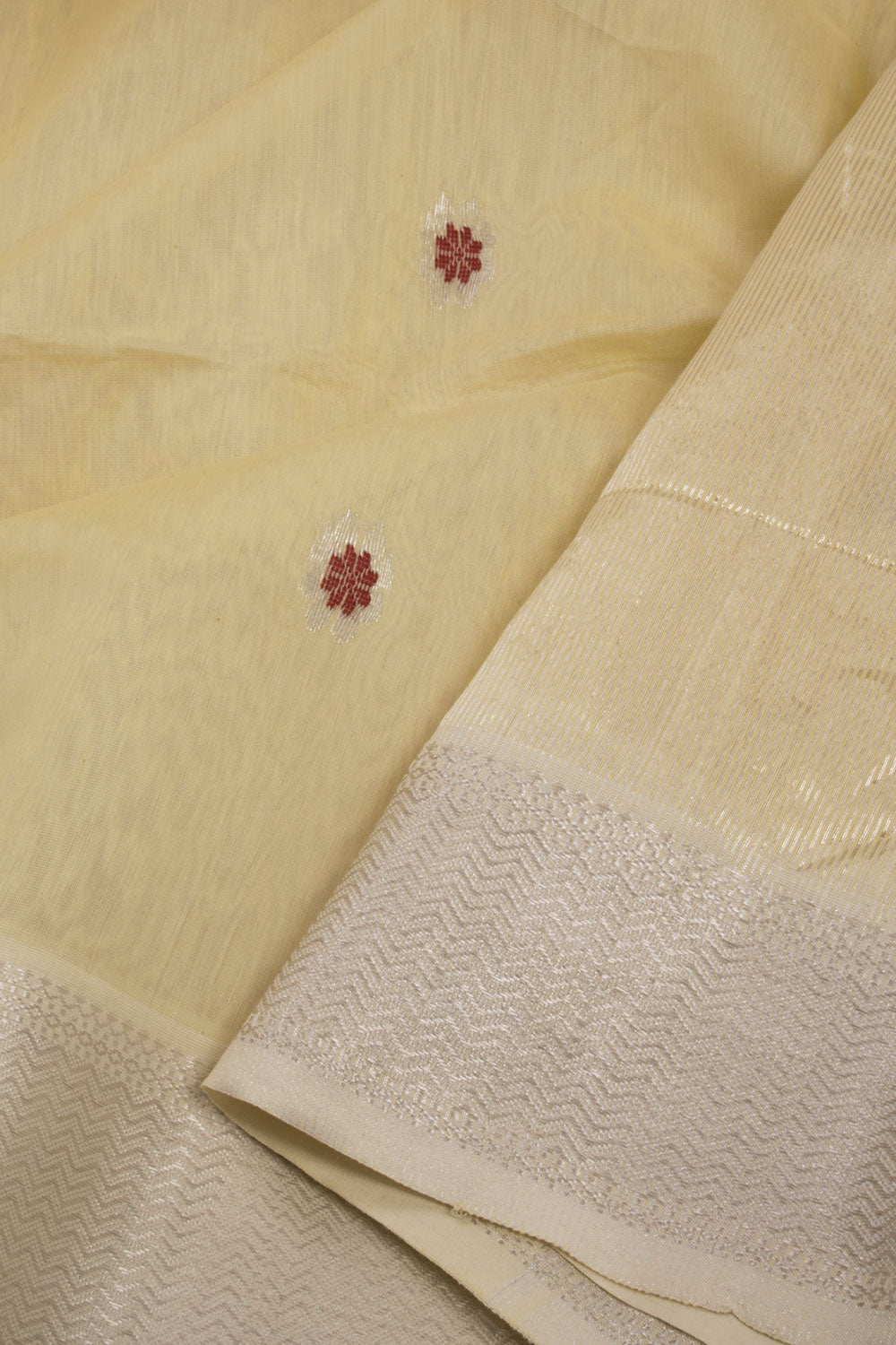 Yellow Handloom Maheshwari Silk Cotton Saree 10068879 - Avishya