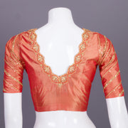 Orange Aari Embroidered Silk Blouse 10068921 - Avishya