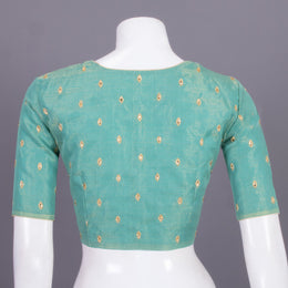 Green Aari Embroidered Chanderi Silk Cotton Blouse 10068927 - Avishya