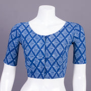 Blue Indigo Dabu Printed Cotton Blouse 10068950 - Avishya