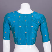Blue Aari Embroidered Tussar Silk Blouse 10068934 - Avishya