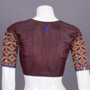 Brown Aari Embroidered Silk Blouse 10068935