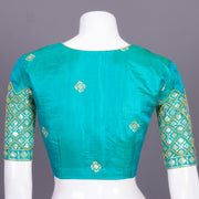 Blue Aari Embroidered Silk Blouse 10068941
