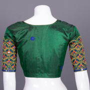 Green Aari Embroidered Silk Blouse 10068944