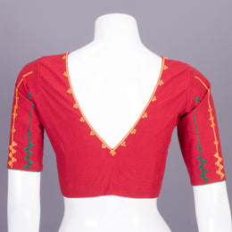 Maroon Embroidered Mangalgiri Cotton Blouse 10068963 - Avishya