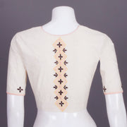 White Embroidered Cotton Blouse 10068968 - Avishya