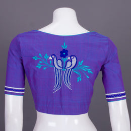 Purple Embroidered Mangalgiri Cotton Blouse 10068972 - Avishya