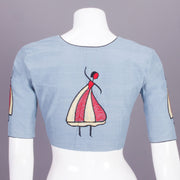 Grey Embroidered Cotton Blouse 10068973 - Avishya