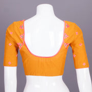 Yellow Embroidered Cotton Blouse 10068974 - Avishya