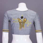 Grey Embroidered Mangalgiri Cotton Blouse 10068978 - Avishya