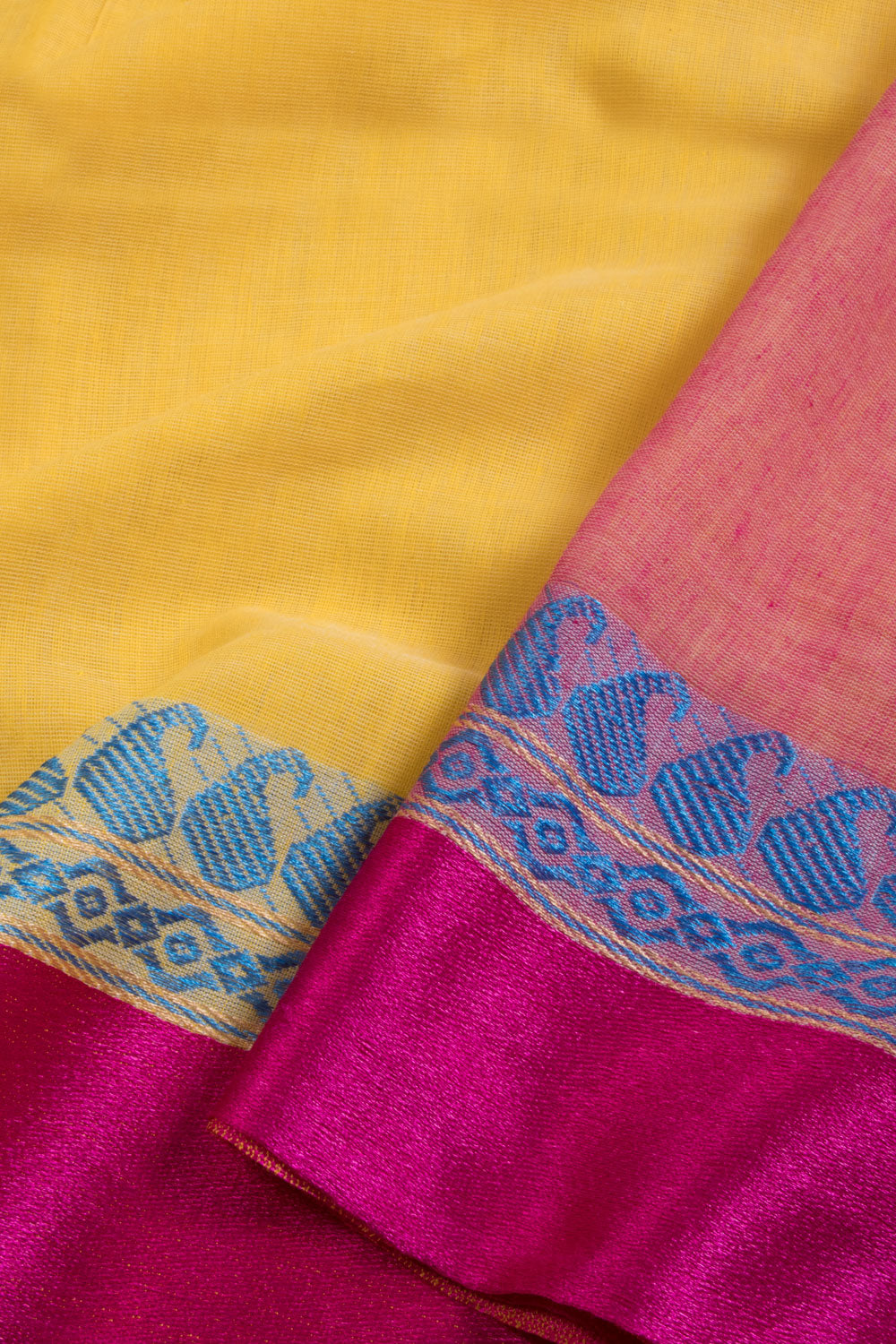 Yellow Shantipur Tant Bengal Cotton Saree 10069051 - Avishya