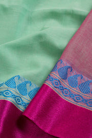 Green Santipuri Tant Bengal Cotton Saree 10069053 - Avishya