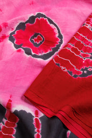 Pink Shibori Printed Cotton Saree 10069070 - Avishya