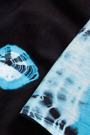 Black Shibori Printed Cotton Saree 10069072 - Avishya