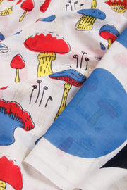 White Hand Block Printed Cotton Saree 10069074 - Avishya