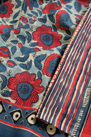 Blue Vanaspathi Printed Mulmul Cotton Saree 10069091 - Avishya