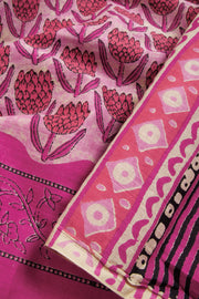 Magenta Vanaspathi Printed Mulmul Cotton Saree 10069093 - Avishya