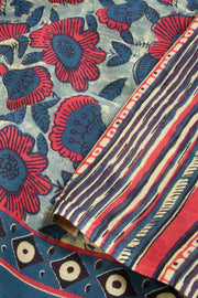 Blue Vanaspathi Printed Mulmul Cotton Saree 10069101 - Avishya