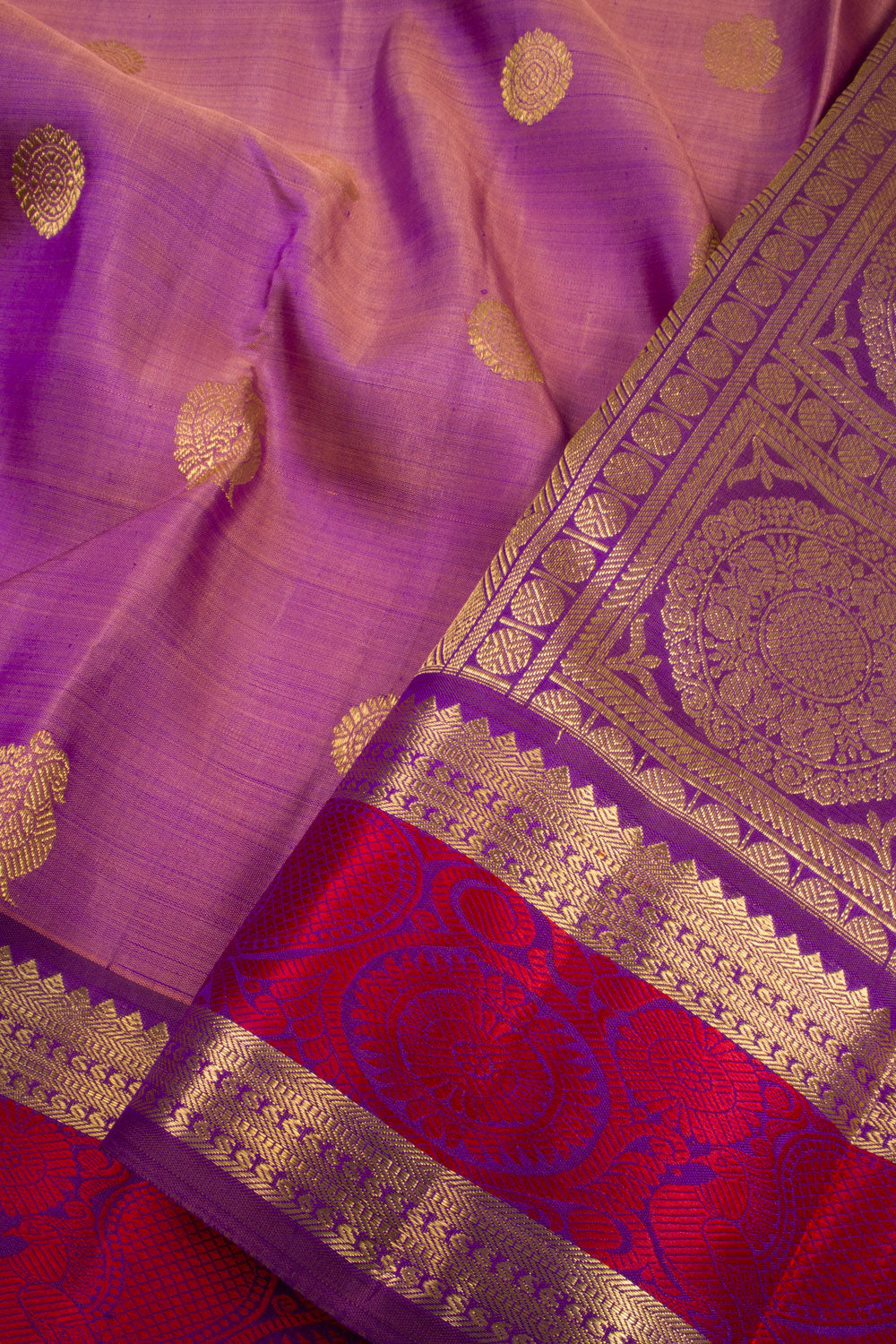 Purple Handloom Bridal Kanjivaram silk saree 10069128 - Avishya