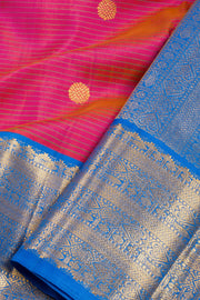 Pink Handloom Korvai Kanjivaram Silk Saree 10069133