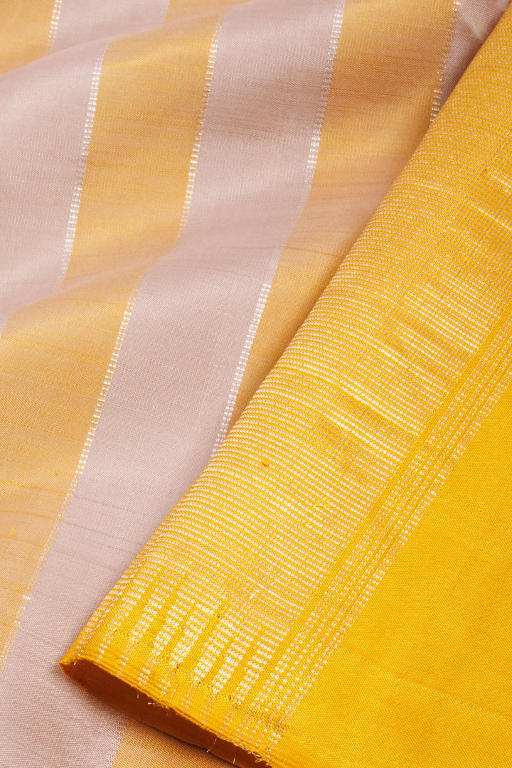 Brown & Yellow Handloom Kanjivaram Silk Saree 10069147