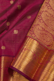 Maroon Handloom Vaira Oosi Bridal Kanjivaram Silk Saree 10069165