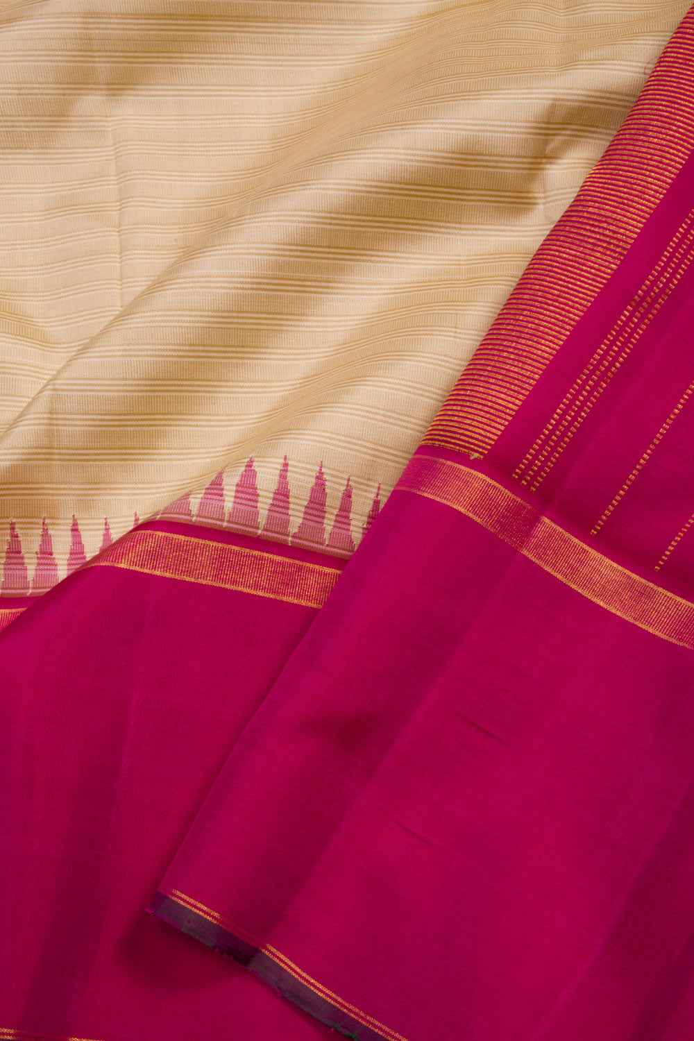 Beige Handloom Kanjivaram Silk Saree 10069174 - Avishya