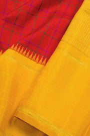 Red Handloom Korvai Kanjivaram Silk Saree 10069183