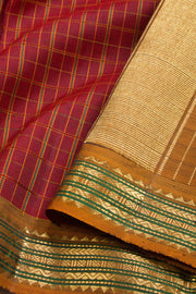 Maroon Handloom Kanjivaram Silk Saree 10069191 - Avishya