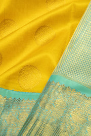 Yellow Handloom Bridal Korvai Kanjivaram Silk Saree 10069193 - Avishya