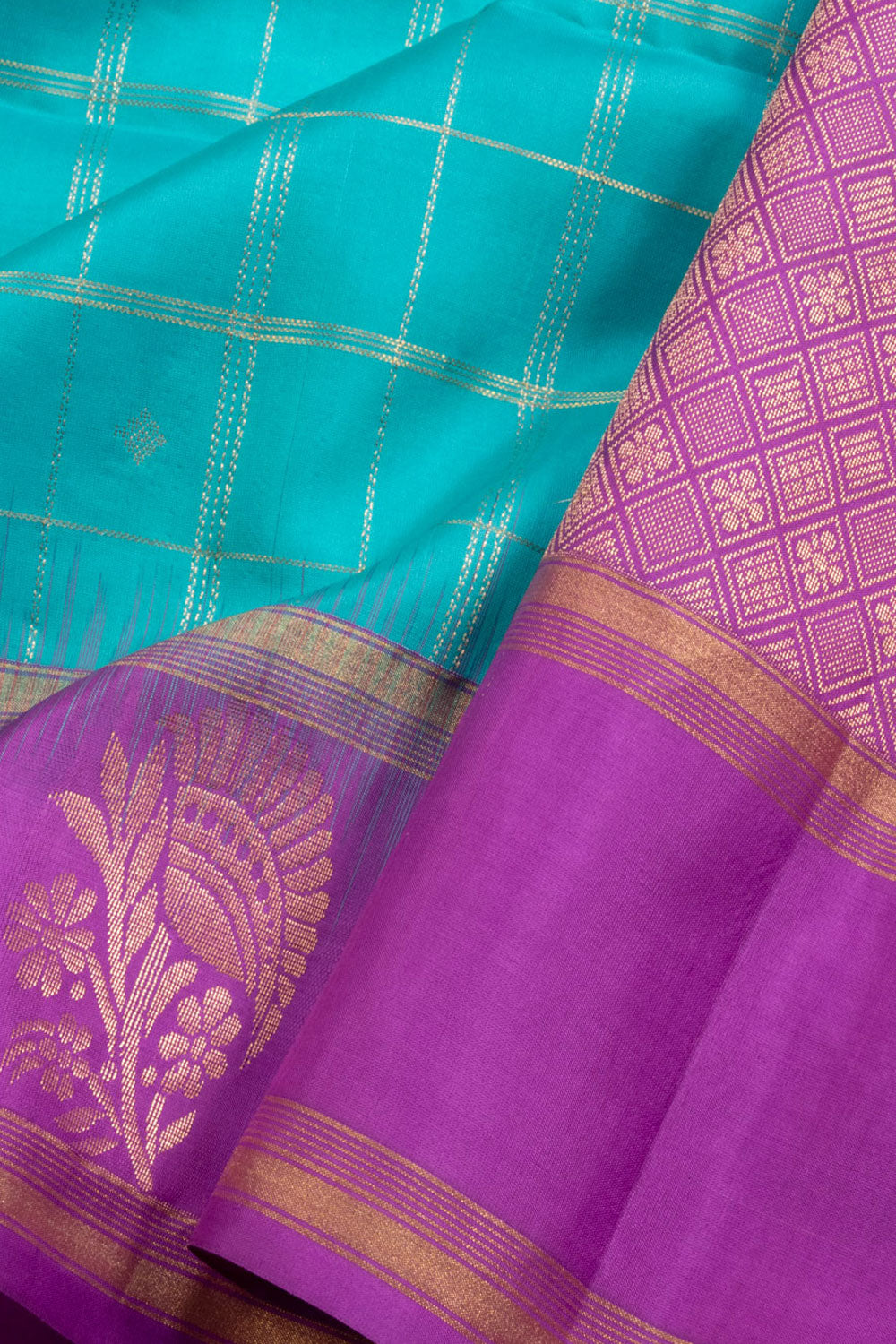 Blue Kanjivaram Soft Silk Saree 10069200 - Avishya