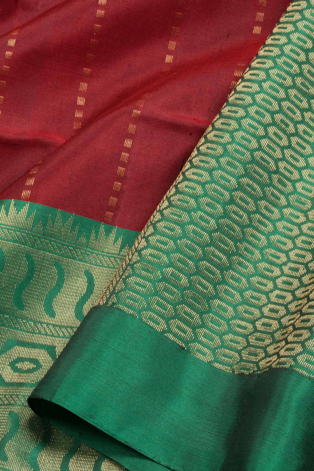 Maroon Kanjivaram Soft Silk Saree 10069209 - Avishya
