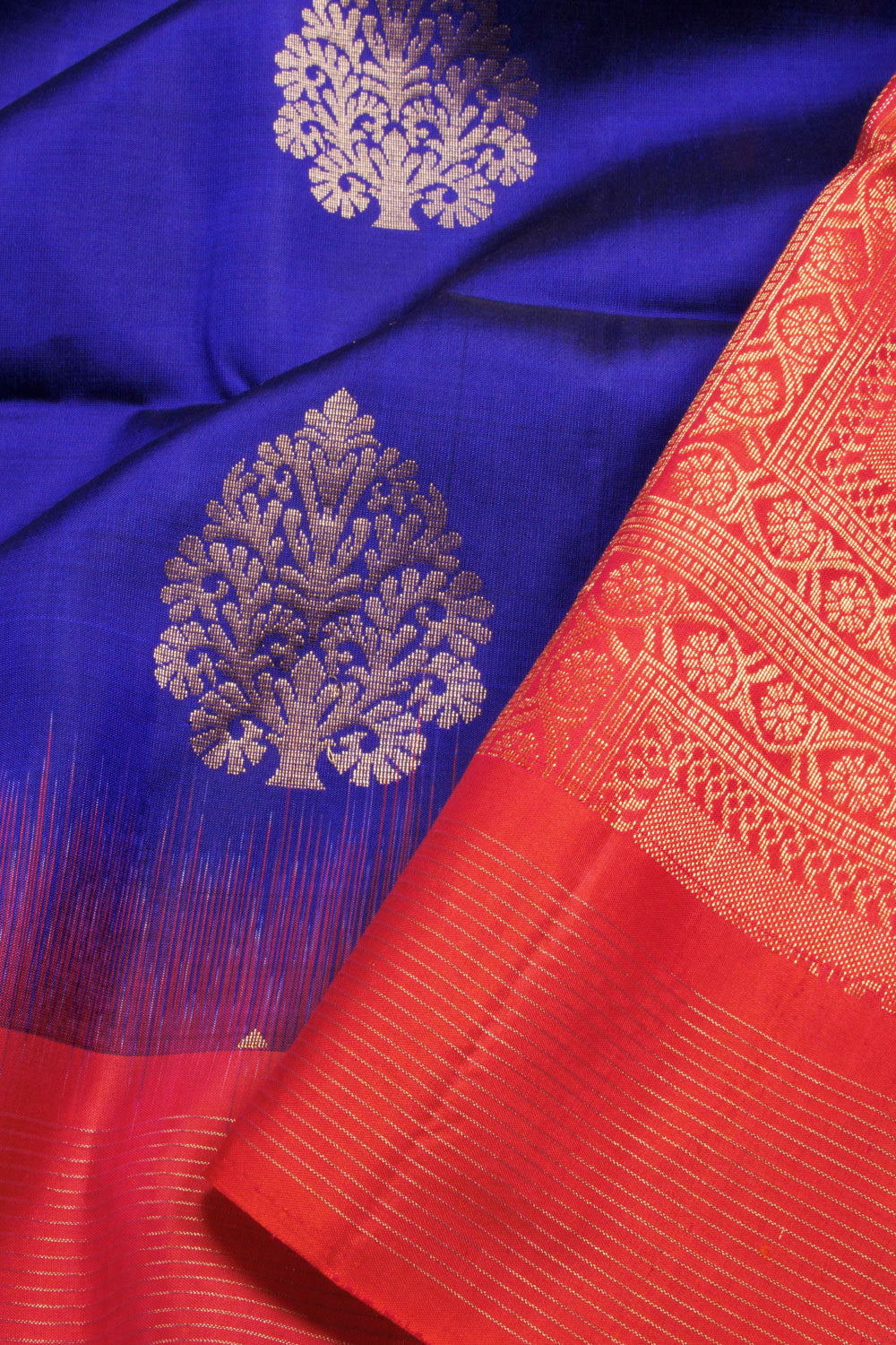 Blue Kanjivaram Soft Silk Saree 10069212 - Avishya