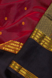 Maroon Handloom Kanchi Silk Cotton Saree 10069256 - Avishya