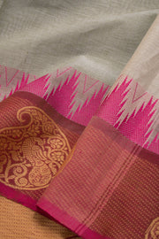 Grey Handwoven Kanchi Cotton Saree 10069386 - Avishya