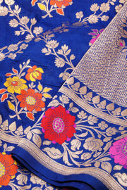 Blue Handloom Banarasi Katan Silk Saree 10069397 - Avishya