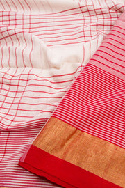 White Bengal Phulia Cotton Saree Zari Border 10069411 - Avishya