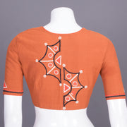 Brown Embroidered Cotton Blouse 10069439 - Avishya