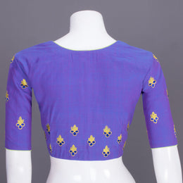 Purple Embroidered Cotton Blouse 10069449 - Avishya