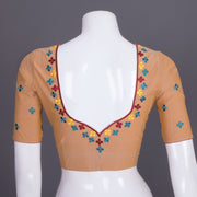 Brown Embroidered Cotton Blouse 10069458 - Avishya