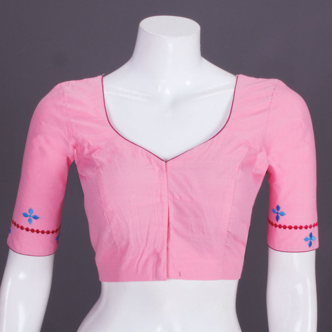 Pink Embroidered Cotton Blouse 10069461 - Avishya