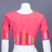 Peach Embroidered Cotton Blouse 10069465 - Avishya