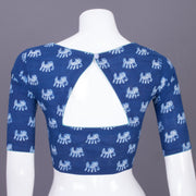 Blue Indigo Handblock Printed Cotton Blouse Without Lining 10069486 - Avishya