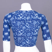 Blue Indigo Handblock Printed Cotton Blouse Without Lining 10069491 - Avishya